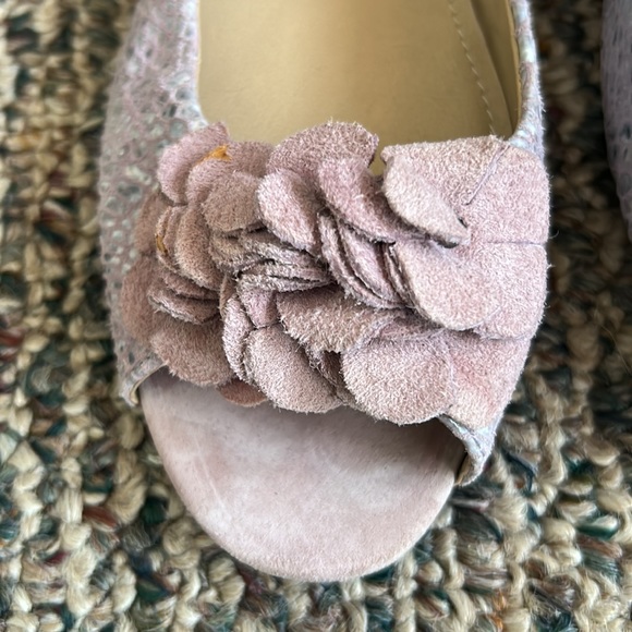 Kenneth Cole purple leather open toe ballerina flats size 8 - Picture 2 of 8
